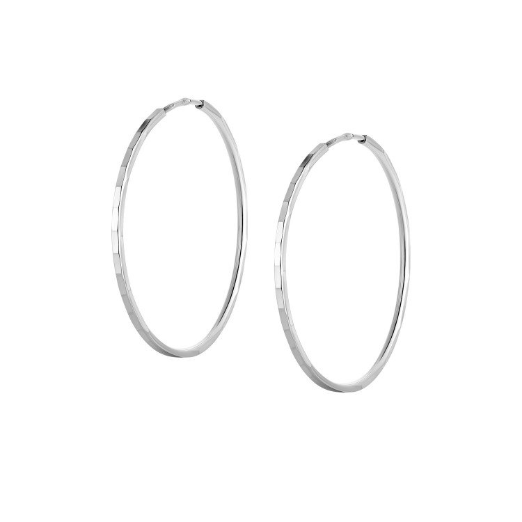 Сережки срібні Коло Грані 4 см Youko - image-0